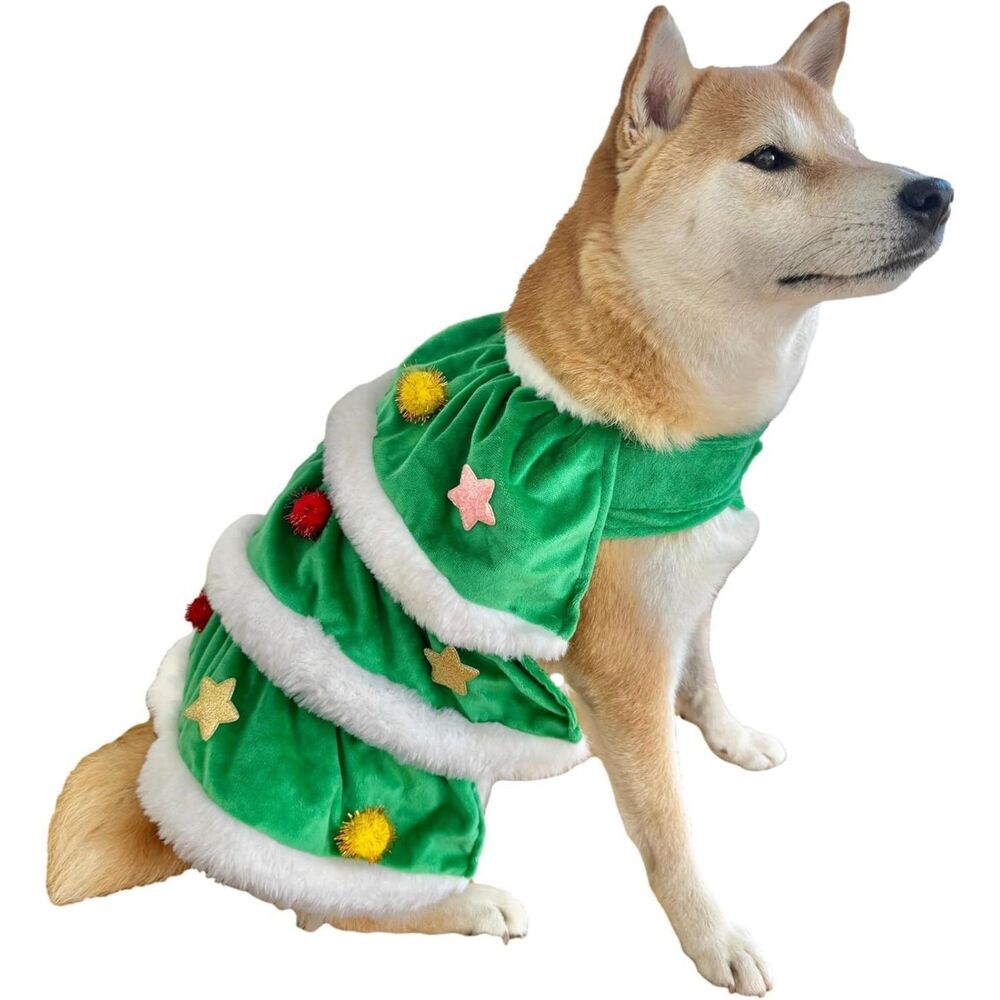 ComfyCamper Dog Christmas Tree Cape Xmas Costume Medium